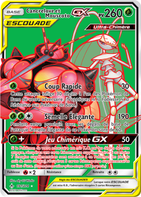 Carte Pokémon Cancrelove et Mouscoto-GX 191/214 Ultra Rare Alliance Infaillible