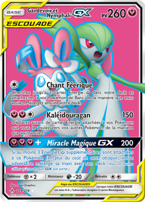 Carte Pokémon Gardevoir et Nymphali-GX 204/214 Ultra Rare Alliance Infaillible
