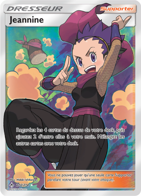 Carte Pokémon Jeannine 210/214 Ultra Rare Alliance Infaillible
