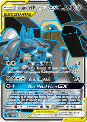 Carte Pokémon Lucario et Melmetal-GX 203/214 Ultra Rare Alliance Infaillible