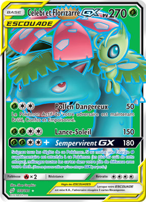 Carte Pokémon Celebi et Florizarre-GX 159/181 Ultra Rare Duo de Choc