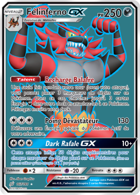 Carte Pokémon Félinferno-GX 167/181 Ultra Rare Duo de Choc