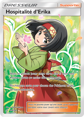 Carte Pokémon Hospitalité d'Erika 174/181 Ultra Rare Duo de Choc