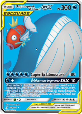 Carte Pokémon Magicarpe et Wailord-GX 160/181 Ultra Rare Duo de Choc