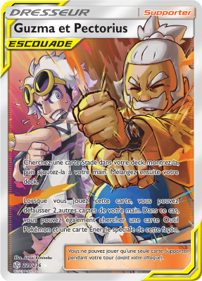 Carte Pokémon Guzma et Pectorius 229/236 Ultra Rare Éclipse Cosmique