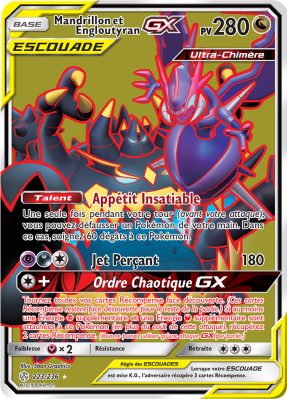 Carte Pokémon Mandrillon et Engloutyran-GX 223/236 Ultra Rare Éclipse Cosmique