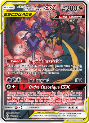 Carte Pokémon Mandrillon et Engloutyran-GX 224/236 Ultra Rare Éclipse Cosmique