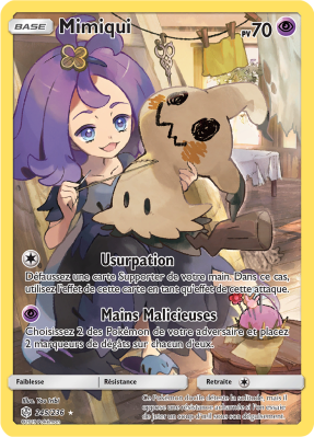 Carte Pokémon Mimiqui 245/236 Ultra Rare Éclipse Cosmique