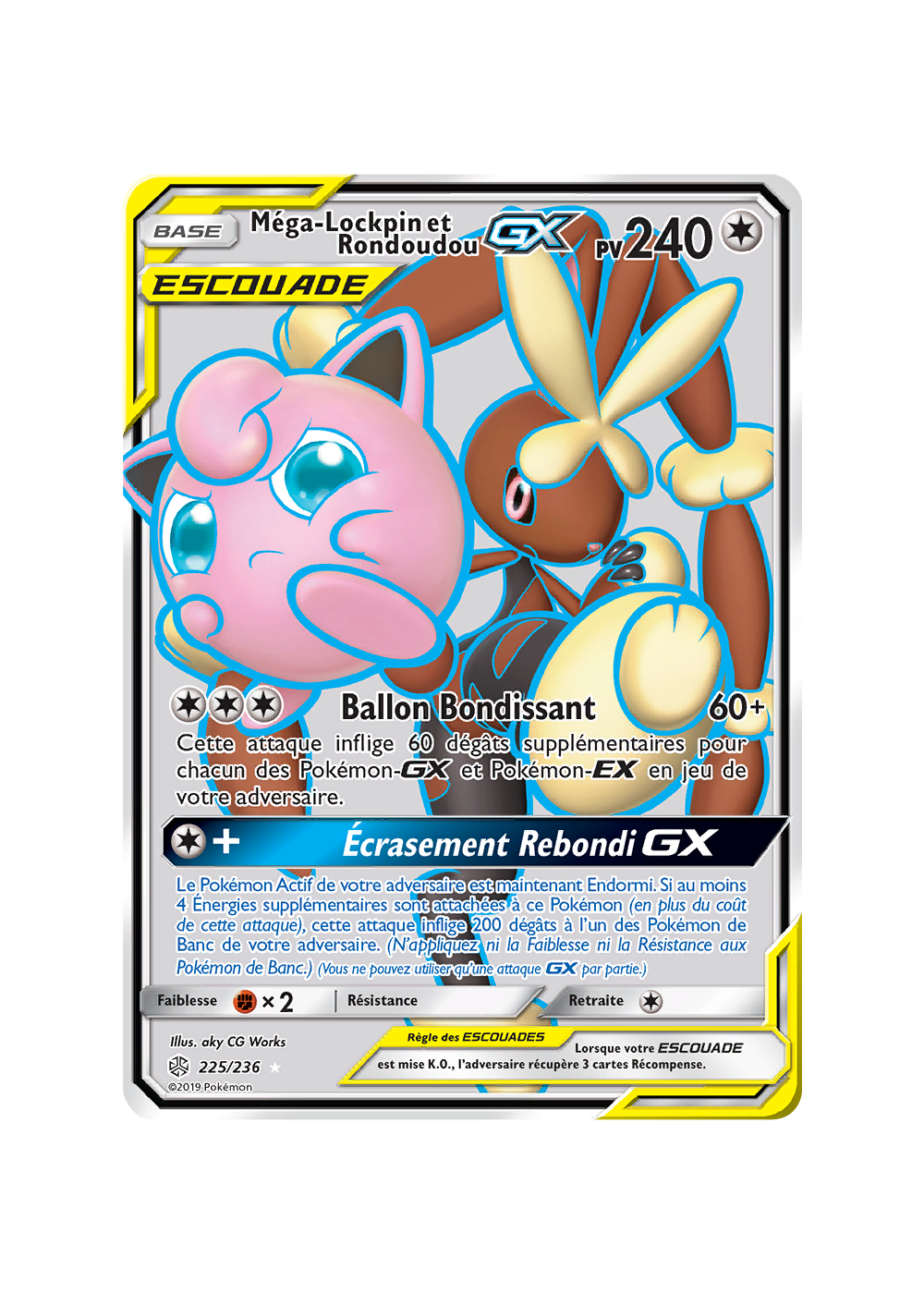 Ultra 236 Carte Pokémon Méga-Lockpin et Rondoudou-GX 225/236 Ultra Rare Éclipse ...