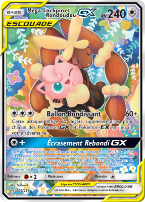 Carte Pokémon Méga-Lockpin et Rondoudou-GX 226/236 Ultra Rare Éclipse Cosmique