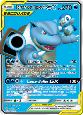 Carte Pokémon Tortank et Tiplouf-GX 214/236 Ultra Rare Éclipse Cosmique