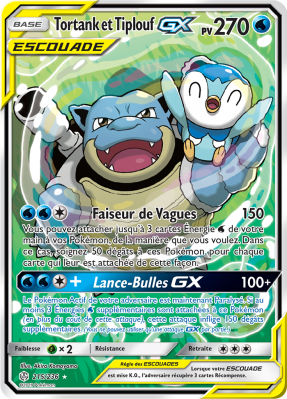 Carte Pokémon Tortank et Tiplouf-GX 215/236 Ultra Rare Éclipse Cosmique