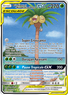 Carte Pokémon Brindibou et Noadkoko d'Alola-GX 215/236 Ultra Rare Harmonie des Esprits