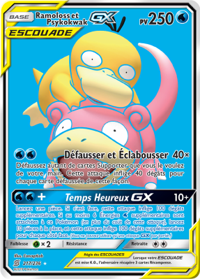 Carte Pokémon Ramoloss et Psykokwak-GX 217/236 Ultra Rare Harmonie des Esprits