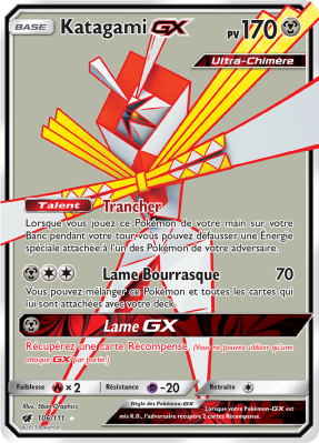 Carte Pokémon Katagami-GX 106/111 Ultra Rare Invasion Carmin