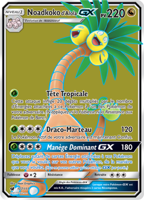 Carte Pokémon Noadkoko d'Alola-GX 107/111 Ultra Rare Invasion Carmin