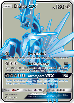 Carte Pokémon Dialga-GX 125/131 Ultra Rare Lumière Interdite
