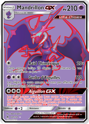 Carte Pokémon Mandrillon-GX 121/131 Ultra Rare Lumière Interdite