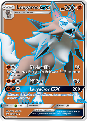Carte Pokémon Lougaroc-GX 136/147 Ultra Rare Ombres Ardentes