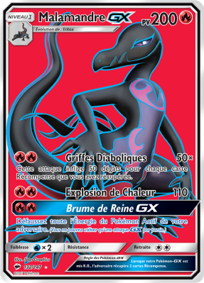 Carte Pokémon Malamandre-GX 132/147 Ultra Rare Ombres Ardentes