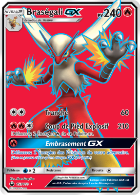 Carte Pokémon Braségali-GX 153/168 Ultra Rare Tempête Céleste