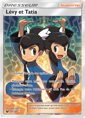 Carte Pokémon Lévy et Tatia 166/168 Ultra Rare Tempête Céleste
