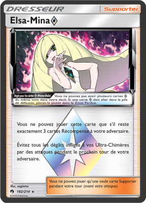 Carte Pokémon Elsa-Mina ◇ 182/214 Ultra Rare Tonnerre Perdu