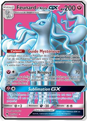 Carte Pokémon Feunard d'Alola-GX 205/214 Ultra Rare Tonnerre Perdu