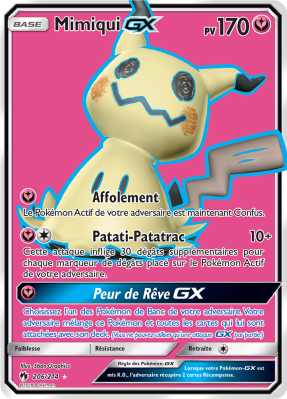 Carte Pokémon Mimiqui-GX 206/214 Ultra Rare Tonnerre Perdu