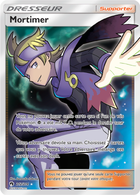 Carte Pokémon Mortimer 212/214 Ultra Rare Tonnerre Perdu