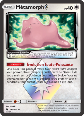 Carte Pokémon Métamorph ◇ 154/214 Ultra Rare Tonnerre Perdu