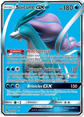 Carte Pokémon Suicune-GX 200/214 Ultra Rare Tonnerre Perdu