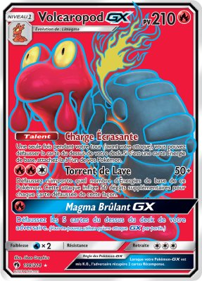 Carte Pokémon Volcaropod-GX 198/214 Ultra Rare Tonnerre Perdu