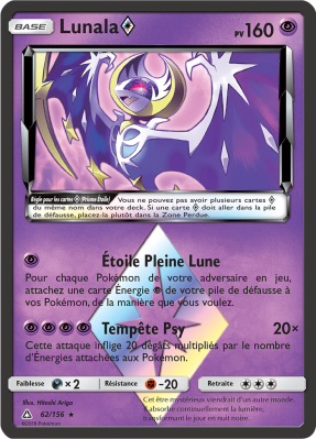 Carte Pokémon Lunala ◇ 62/156 Ultra Rare Ultra-Prisme