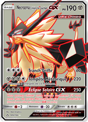 Carte Pokémon Necrozma Crinière du Couchant-GX 145/156 Ultra Rare Ultra-Prisme