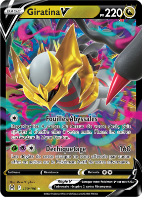 Carte Pokémon Giratina-V 130/196 Ultra Rare Origine Perdue