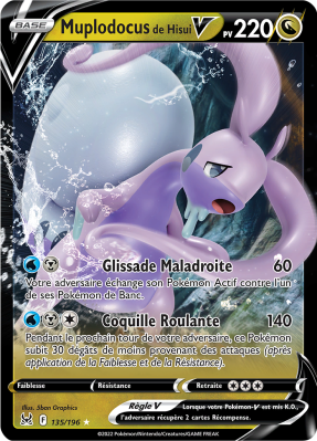 Carte Pokémon Muplodocus de Hisui-V 135/196 Ultra Rare Origine Perdue