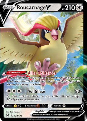 Carte Pokémon Roucarnage-V 137/196 Ultra Rare Origine Perdue