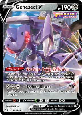Carte Pokémon Genesect-V 185/264 Ultra Rare Poing de Fusion