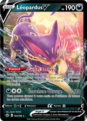 Carte Pokémon Léopardus-V 104/198 Ultra Rare Règne de Glace