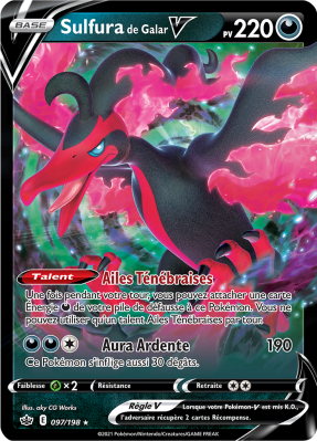 Carte Pokémon Sulfura de Galar-V 097/198 Ultra Rare Règne de Glace