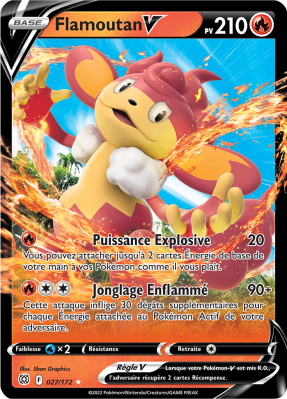 Carte Pokémon Flamoutan-V 027/172 Ultra Rare Stars Étincelantes