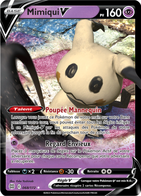 Carte Pokémon Mimiqui-V 068/172 Ultra Rare Stars Étincelantes