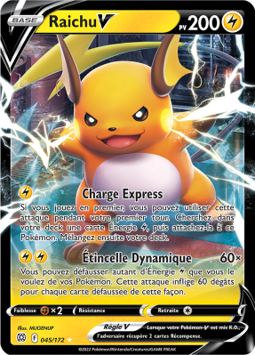 Carte Pokémon Raichu-V 045/172 Ultra Rare Stars Étincelantes
