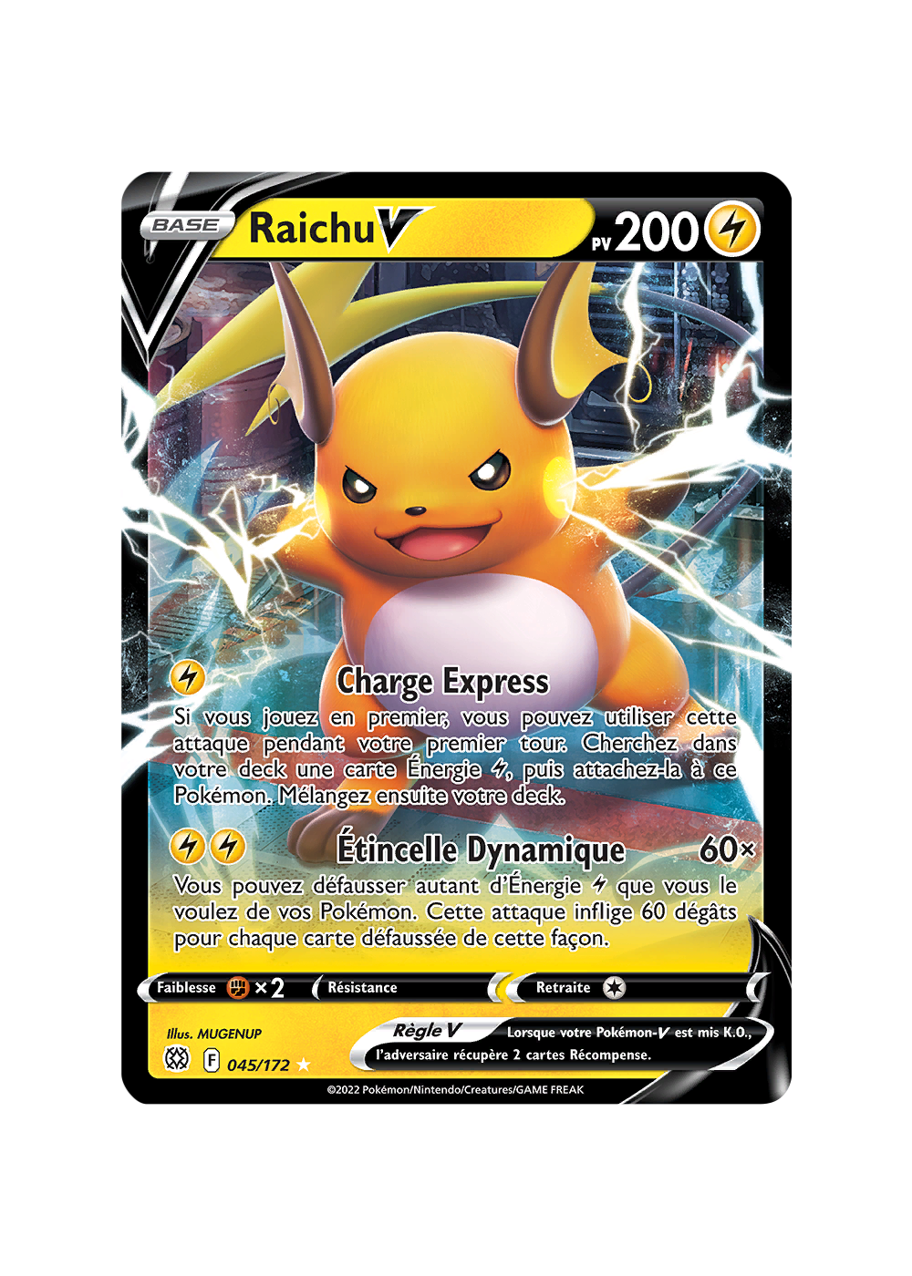 Carte Pokmon Raichu-V 045/172 Ultra Rare Stars tincelantes Carte Pokmon Raichu-V 045/172 Ultra Rare Stars tincelantes