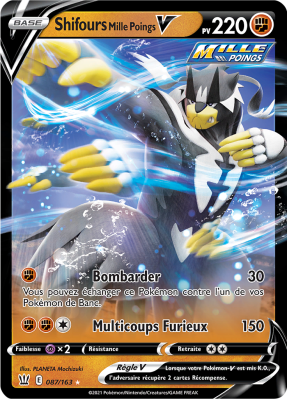 Carte Pokémon Shifours Mille Poings-V 087/163 Ultra Rare Styles de Combat