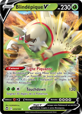 Carte Pokémon Blindépique-V 015/195 Ultra Rare Tempête Argentée