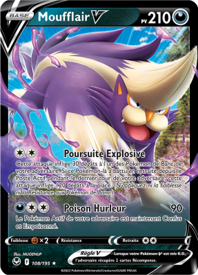Carte Pokémon Moufflair-V 108/195 Ultra Rare Tempête Argentée