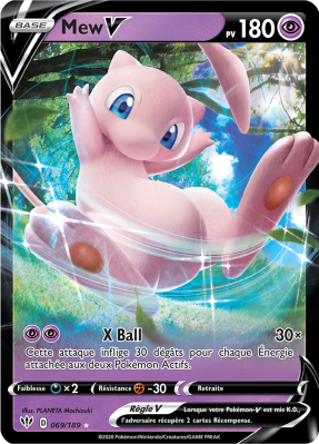 Carte Pokémon Mew-V 069/189 Ultra Rare Ténèbres Embrasées