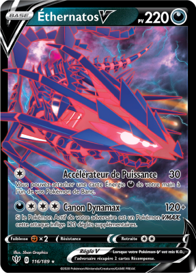 Carte Pokémon Éthernatos-V 116/189 Ultra Rare Ténèbres Embrasées